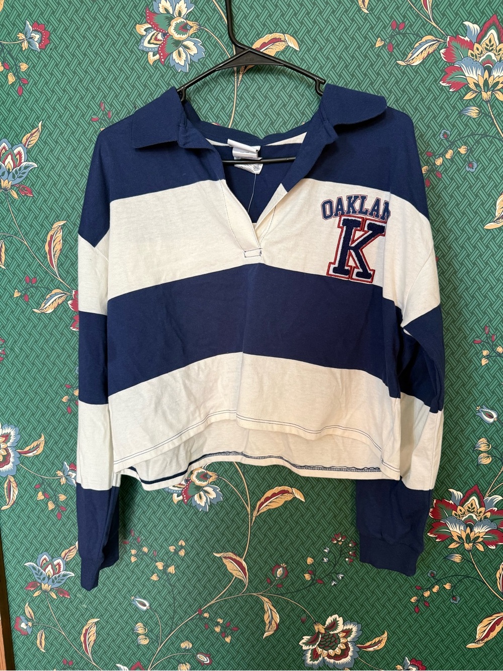 Navy & White Striped  Rugby Top